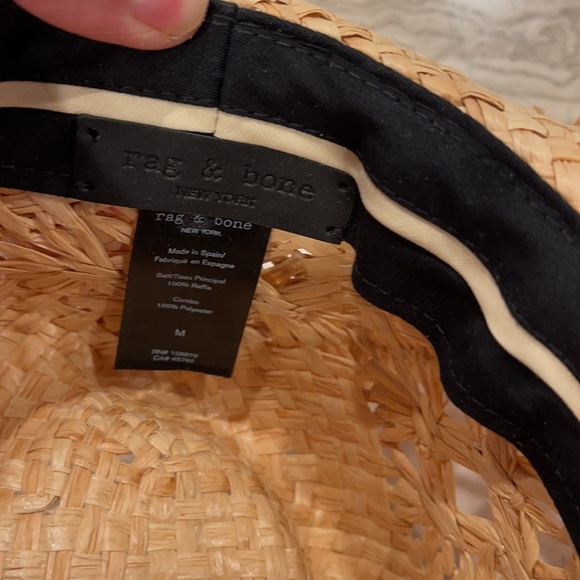 Rag & Bone straw hat with blue ribbon! NWOT - Picture 7 of 11